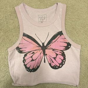 Light pink\purple butterfly crop top